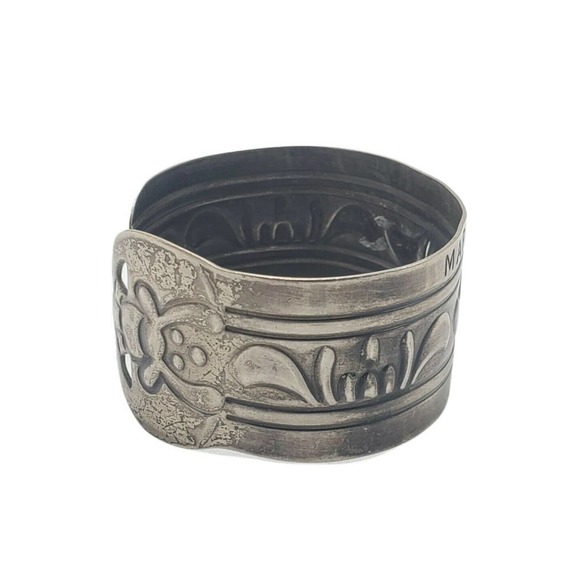 Designer Punk Rock Classic MARC JACOBS Gunmetal Silver Gray Cuff Bracelet - Picture 3 of 6
